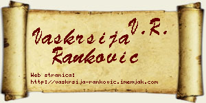 Vaskrsija Ranković vizit kartica